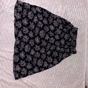 Black Skirt with White Floral Design